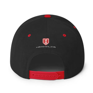 345 PUFF-Outlined - Snapback Hat, w/Black-Red icon, Select color