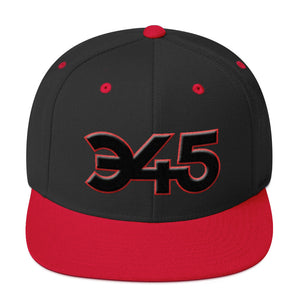 345 PUFF-Outlined - Snapback Hat, w/Black-Red icon, Select color