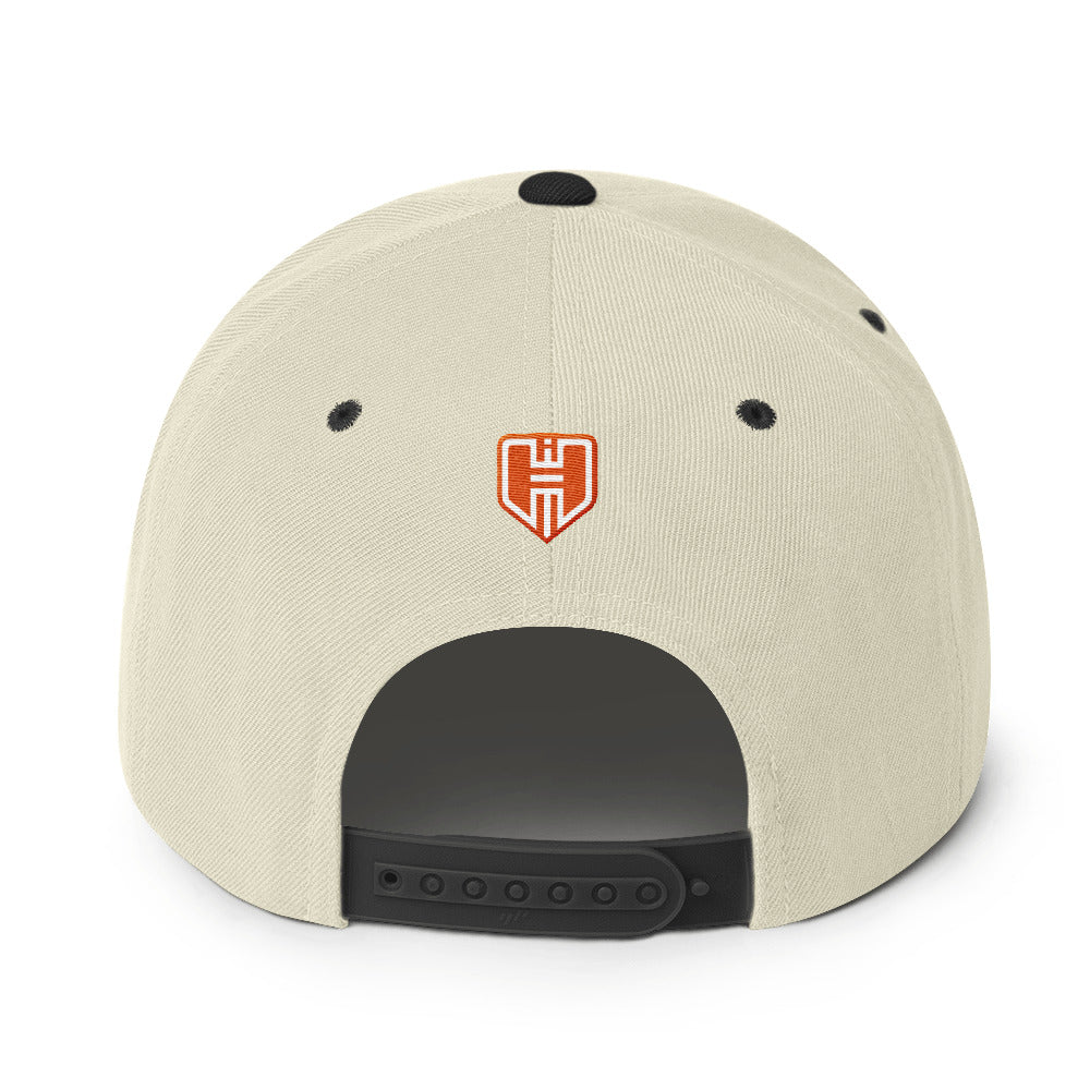 HEMIHOLICS Hat, icon Snapback – PUFF-Outlined w/Black-Orange - 392