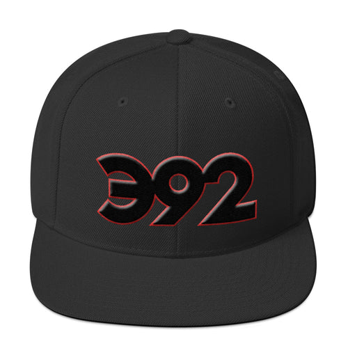 392 PUFF-Outlined - Snapback Hat, w/Black-Red icon, Select color