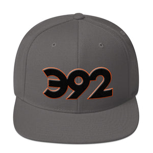392 PUFF-Outlined - Snapback Hat, w/Black-Orange icon