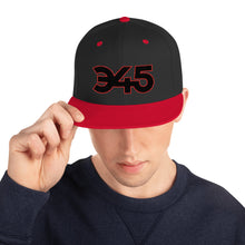 Load image into Gallery viewer, 345 PUFF-Outlined - Snapback Hat, w/Black-Red icon, Select color